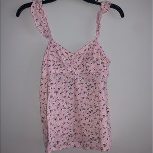 Abercrombie & Fitch Pink Tank Top Flower Pattern